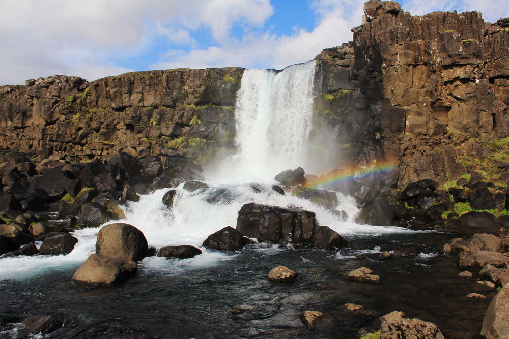 водопад в национальном парке Тингвелир, Золотое Кольцо, Исландия
