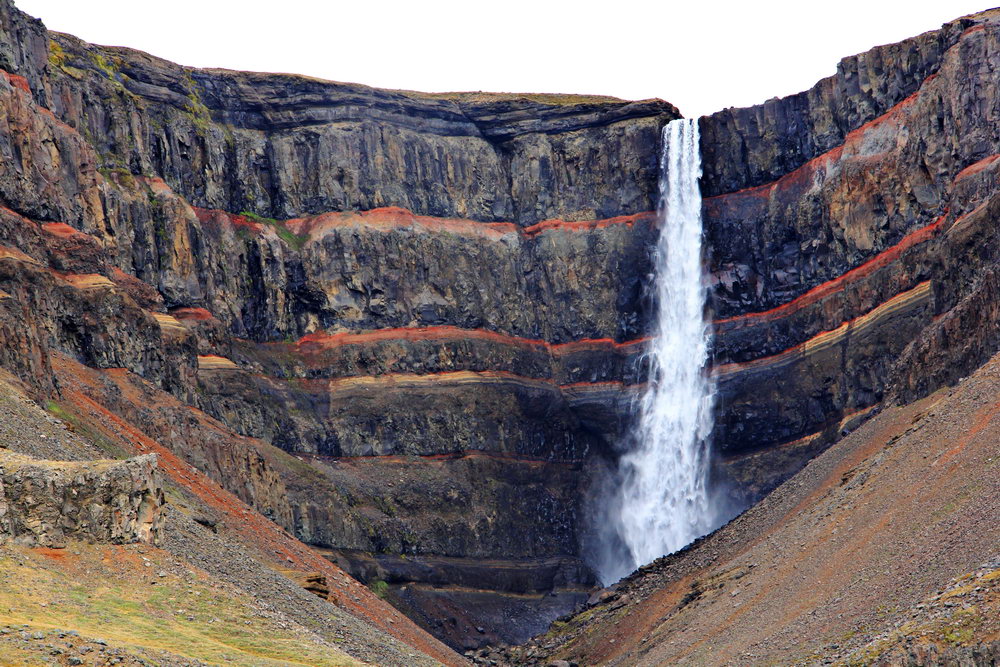 Hengifoss and Litlanesfoss waterfalls Iceland