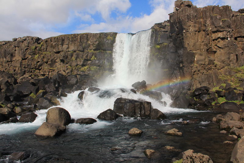 водопад в Тингвелир в Исландии
