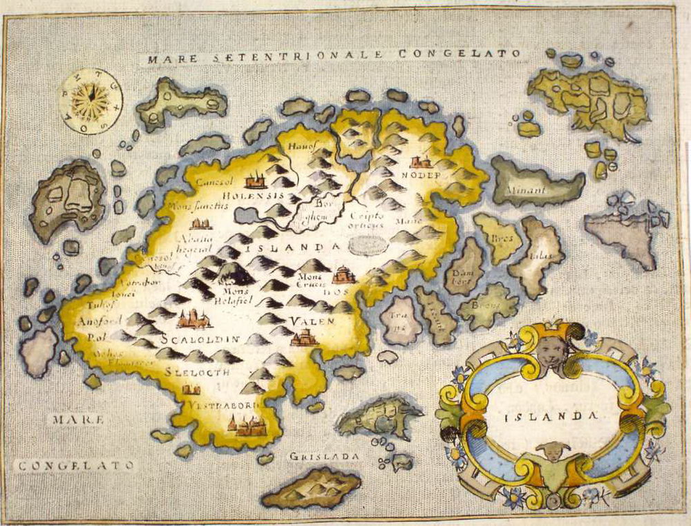 Старинная карта Исландии. История Исландии
