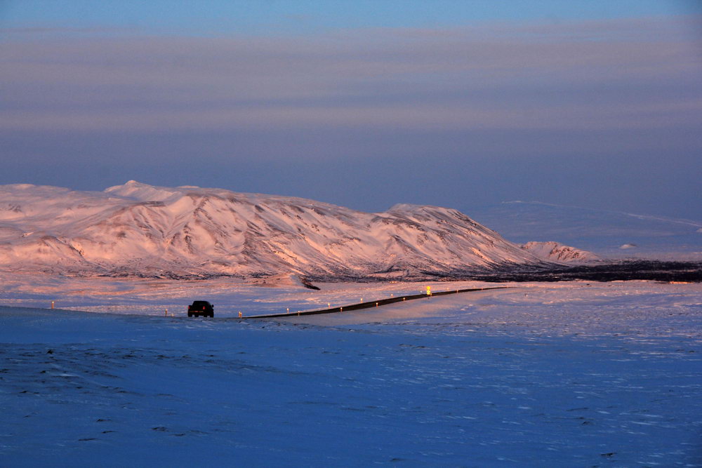 дороги зимой в Исландии