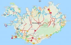 Карта состояния дорог и достопримечательностей Исландии: путешествуй безопасно